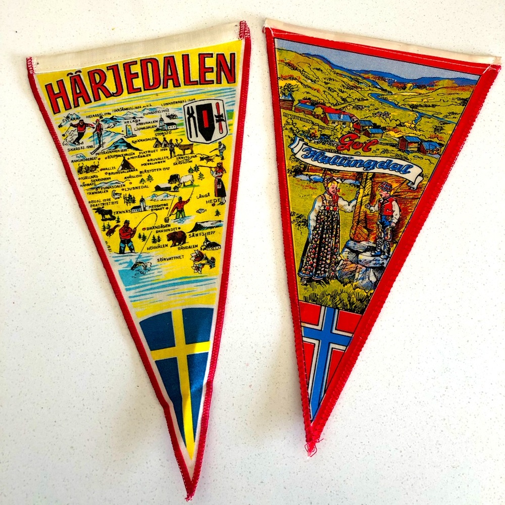 Vintage Swedish & Norwegian Pennants - Harjedalen, Hede & Hallingdal, Gol